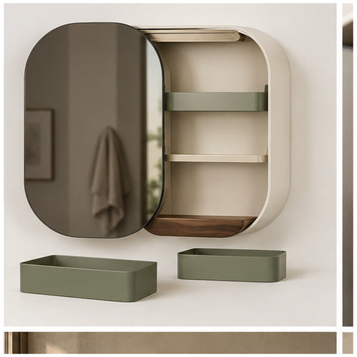 Armoire Miroir Capsule — Meuble mural compact à porte coulissante