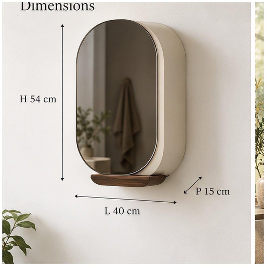 Armoire Miroir Capsule — Meuble mural compact à porte coulissante