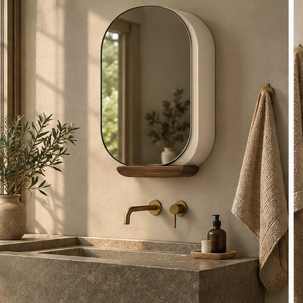 Armoire Miroir Capsule — Meuble mural compact à porte coulissante