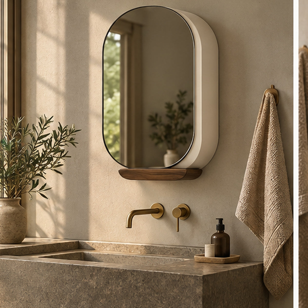 Armoire Miroir Capsule — Meuble mural compact à porte coulissante