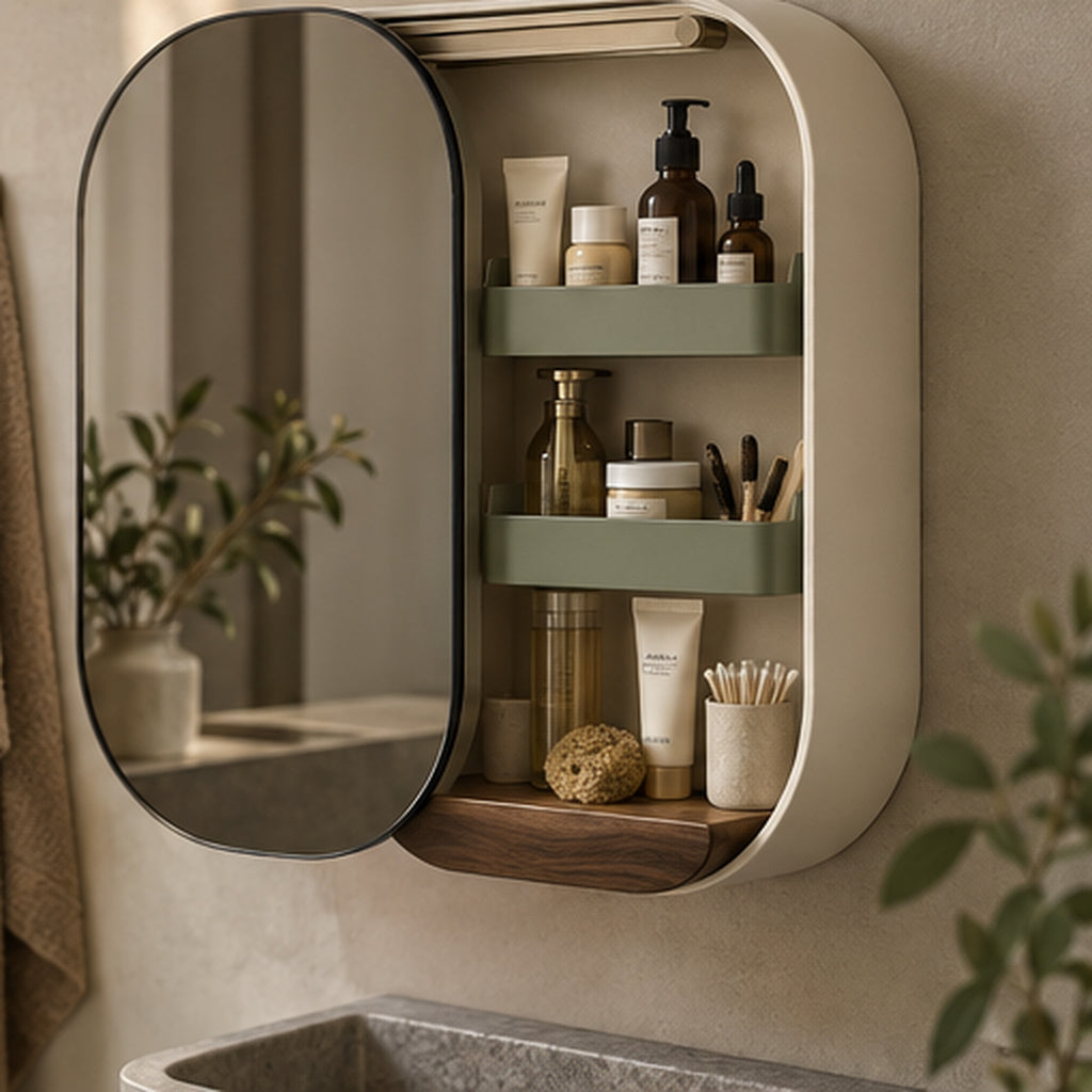 Armoire Miroir Capsule — Meuble mural compact à porte coulissante