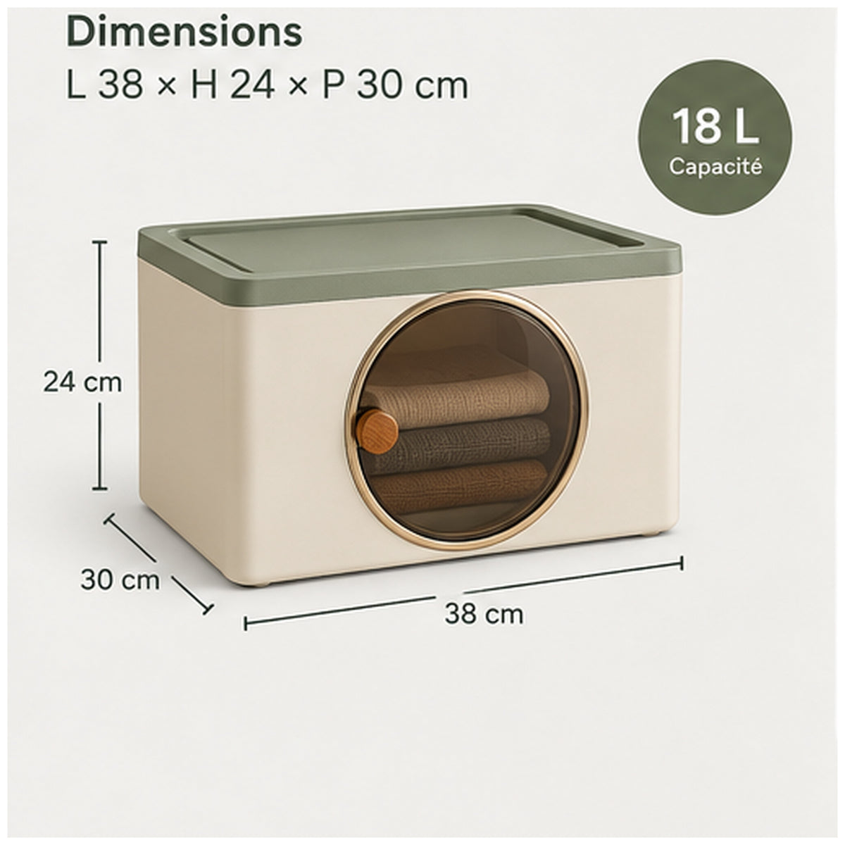 Boîte Fenêtre Pivot — Boîte empilable avec ouverture frontale rotative