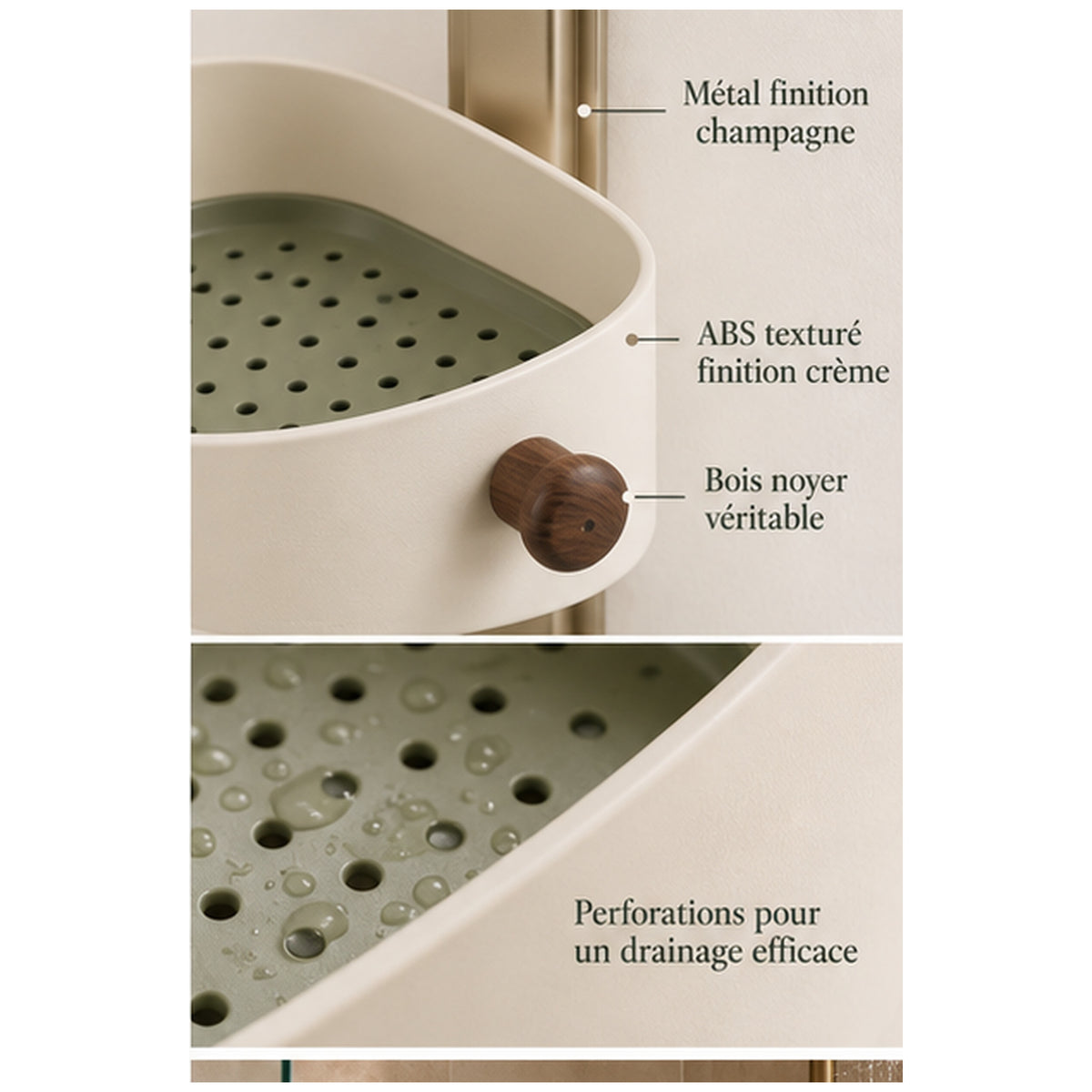 Étagère Goutte Suspendue — Rangement mural réglable avec drainage
